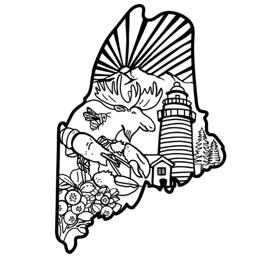 Maine Facts Coloring Page